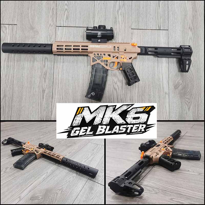 تفنگ تیر ژله ای شارژی MK6 مدل ST 710A | رگباری حرفه‌ای با باتری لیتیومی